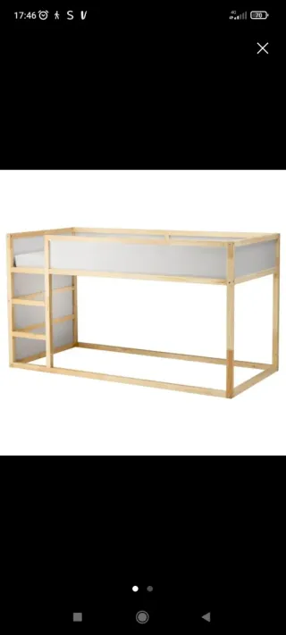 Cama alta de madera Ikea
