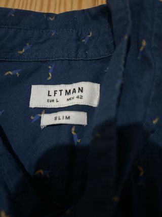 Camisa estampada hombre azul