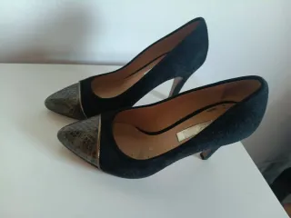 Zapatos de tacón Lodi negros y verde oliva