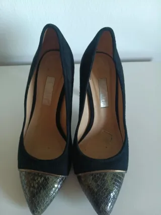 Zapatos de tacón Lodi negros y verde oliva