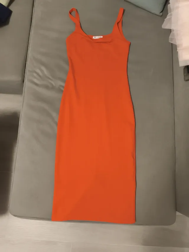 Vestido Zara tirantes naranja Talla S