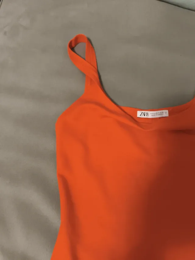 Vestido Zara tirantes naranja Talla S
