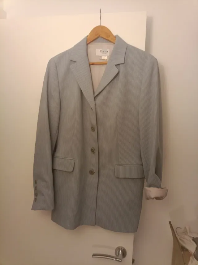 Americana Zara Rayas Finas Azul