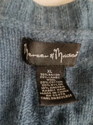 Chaleco.azul de punto Mercer & Madison Talla L