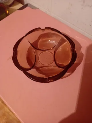 Cenicero de cristal ámbar