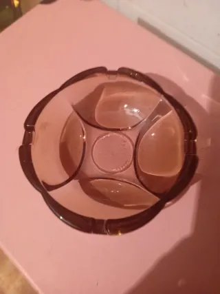 Cenicero de cristal ámbar