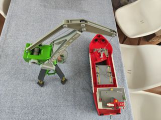 Playmobil Puerto con Grúa y Carguero