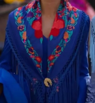 Vestido Flamenca Azul Volantes.  Roney Talla 1