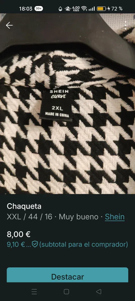 Chaqueta de cuadros