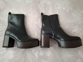 Botines negros Stradivarius piel