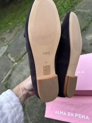 Mocasines Alma en Pena piel marrón T38