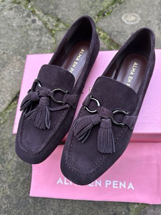 Mocasines Alma en Pena piel marrón T38