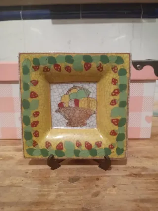 Plato decorativo cerámica frutas