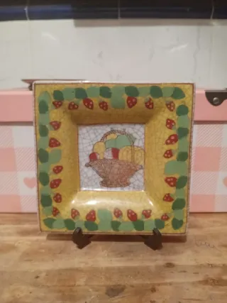 Plato decorativo cerámica frutas