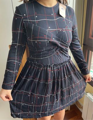 Vestido Dolores Promesas Negro Multicolor