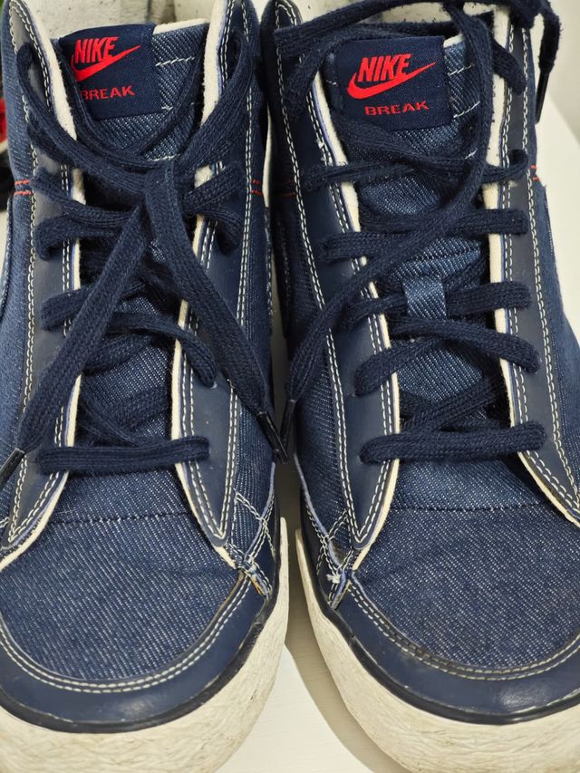 Nike Break Denim Mid Scarpe Blu Rosse