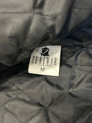 Chaqueta de Moto Cuero Negra y Plateada M