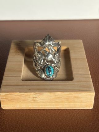 Anillo Plata Grande con Turquesa T. única