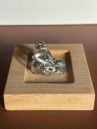 Anillo Plata Grande con Turquesa T. única