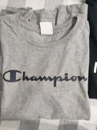 Camiseta Champion Gris Mujer