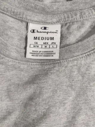 Camiseta Champion Gris Mujer