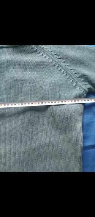 Jersey punto señora cuello alto gris azulado