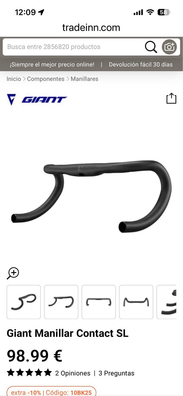 Manillar Giant Contact SL