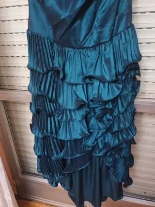 Vestido de fiesta verde azulado