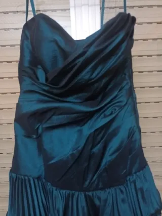 Vestido de fiesta verde azulado