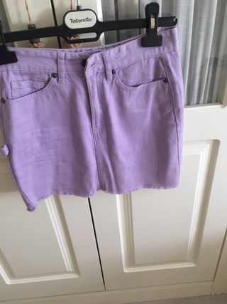 Falda vaquera lila