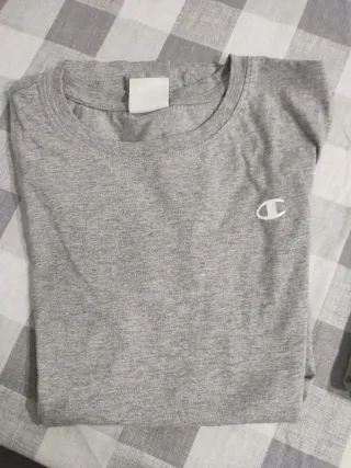 Camiseta Champion Gris Mujer