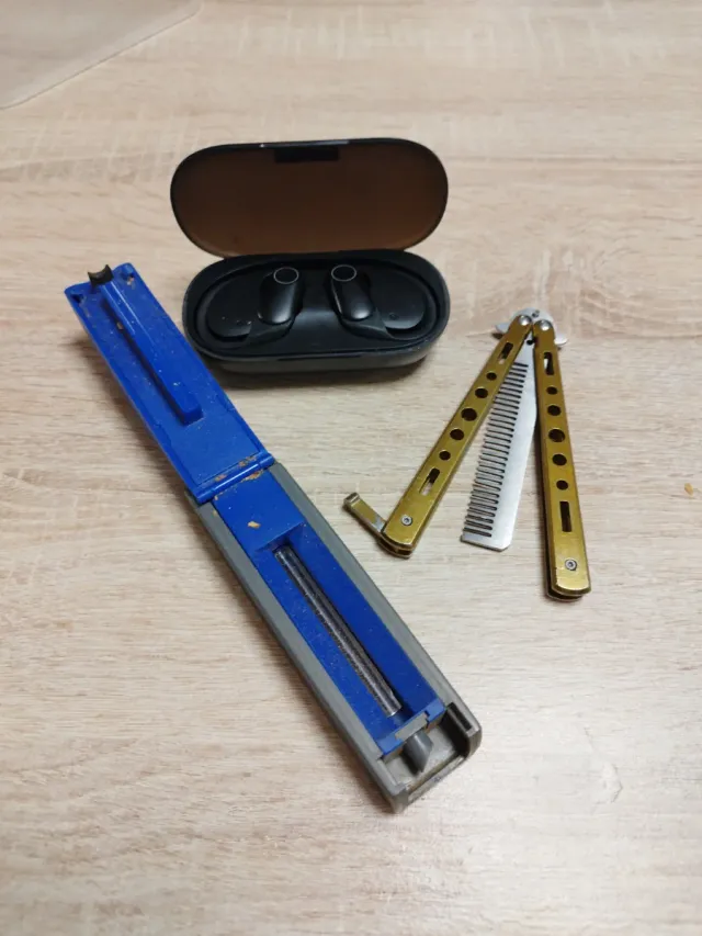 Lote de auriculares y peine