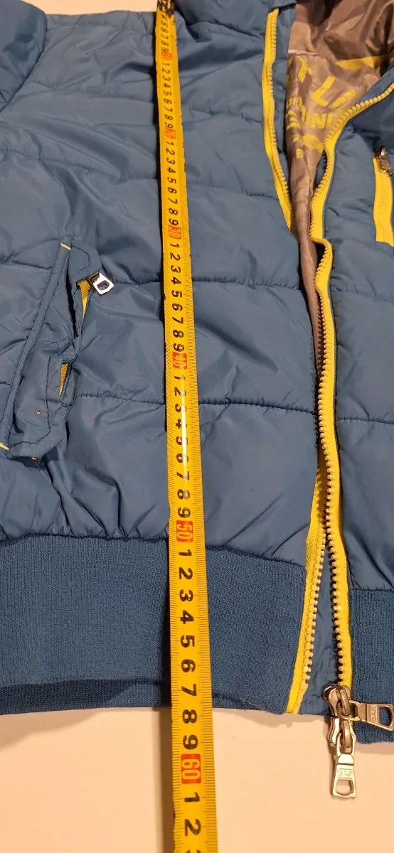 Anorak Gas Azul con Cremallera Amarilla