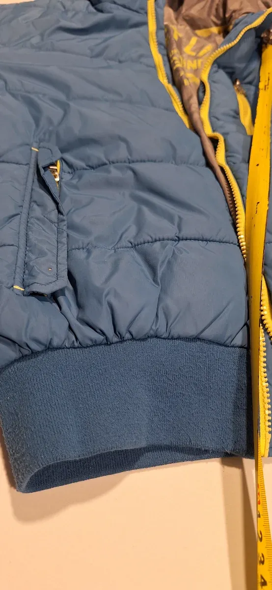 Anorak Gas Azul con Cremallera Amarilla