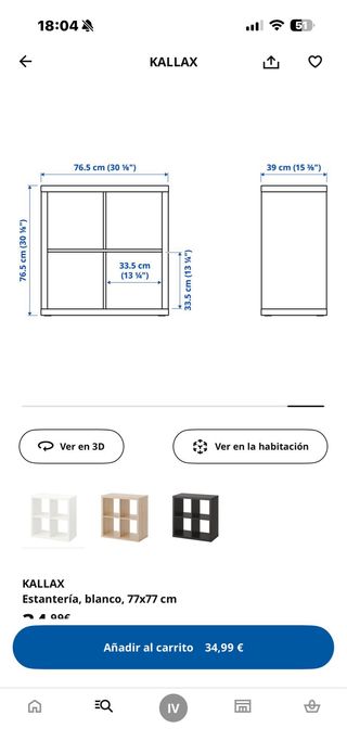 Estantería Kallax Ikea Blanca