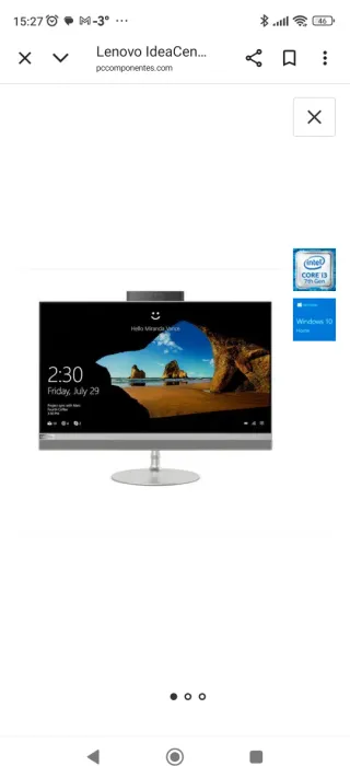 Ordenador All-in-One Lenovo Plateado