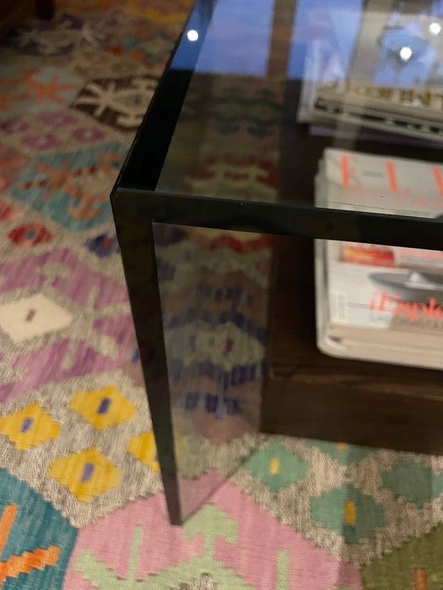 Mesa Centro Cristal y Madera 120x100x45cm