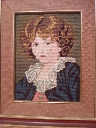 Cuadro bordado retrato niño