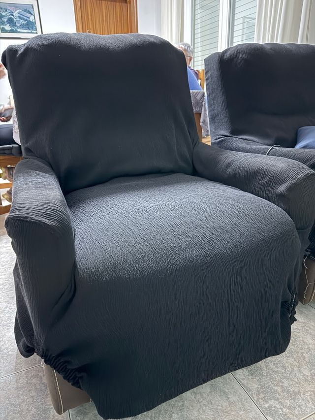 Butaca sofá tela negra