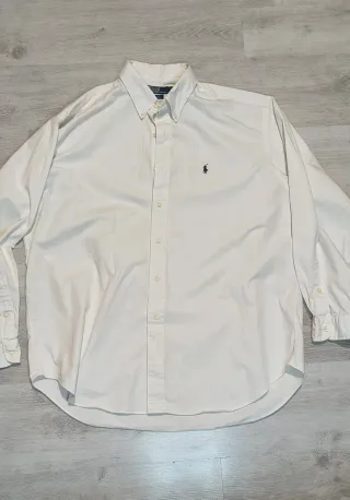 Camicia Polo Ralph Lauren Cotone Bianca XL
