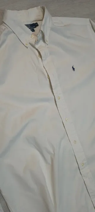 Camicia Polo Ralph Lauren Cotone Bianca XL