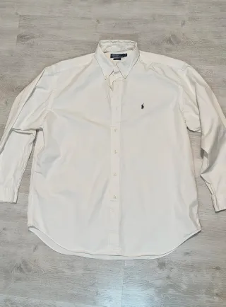 Camicia Polo Ralph Lauren Cotone Bianca XL