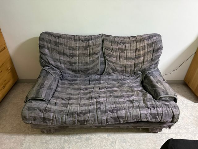 Sofá de tela 2 plazas gris