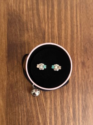 Pendientes Tous niña plata y turquesa