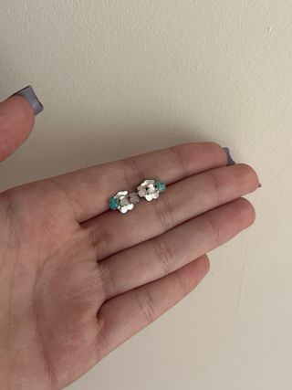 Pendientes Tous niña plata y turquesa