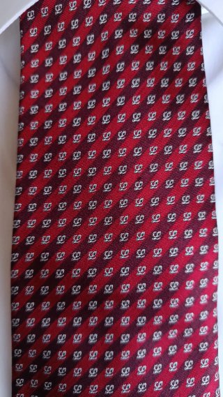 Corbata nueva LOEWE, Seda 100%, Estampada Roja