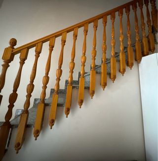 Barandilla de madera para escaleras doble vuelta