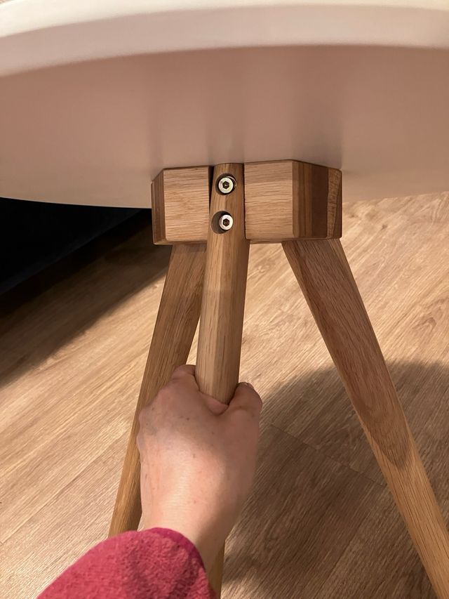 Mesa auxiliar redonda madera blanca