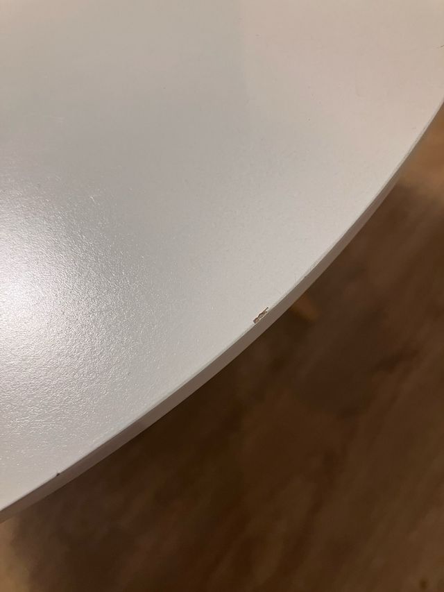 Mesa auxiliar redonda madera blanca