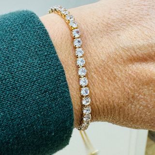 Bracciale Tennis Oro Bianco Zirconi